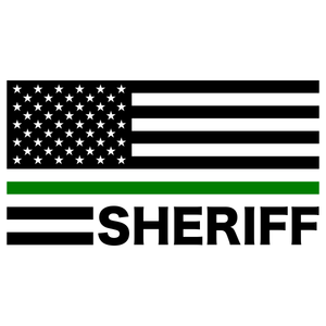 Thin Green Line Sheriff American Flag Decal