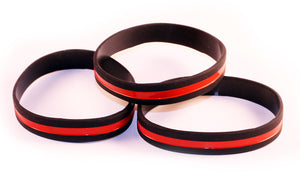 Thin Red Line Silicone Wristband