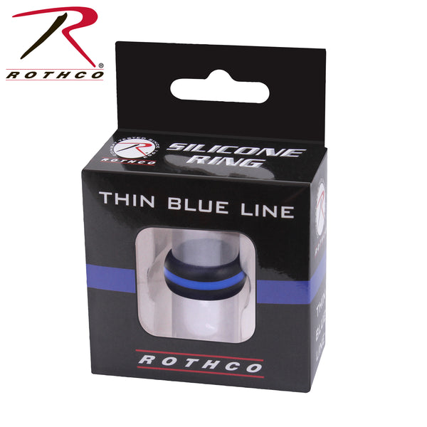 Thin Blue Line Silicone Ring