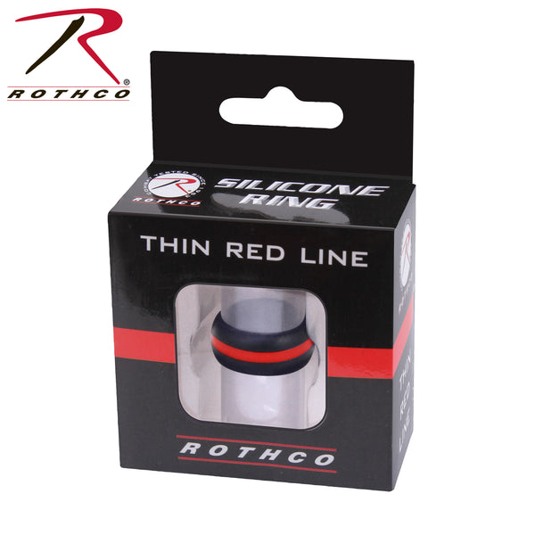 Thin Red Line Silicone Ring