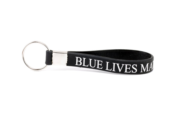 Blue Lives Matter Silicone Keychain