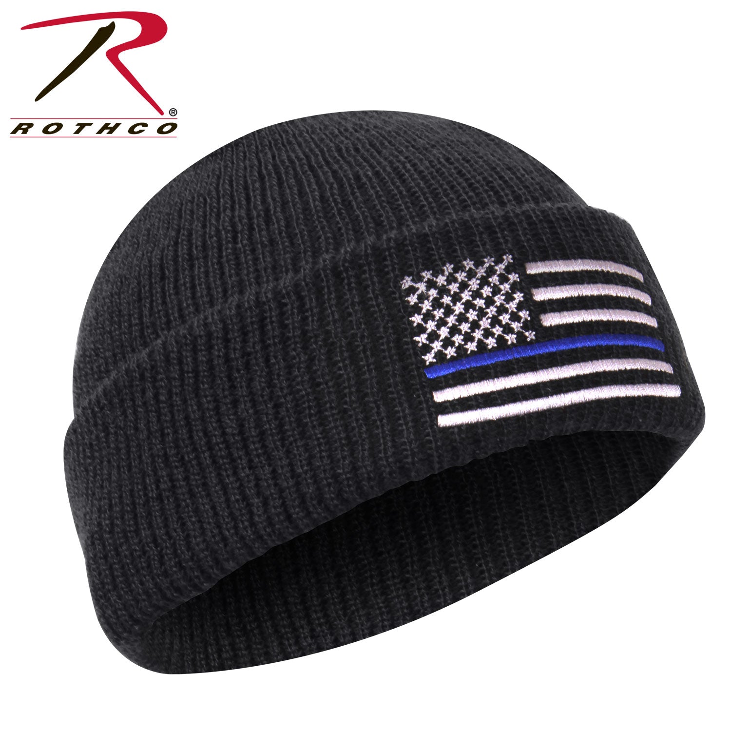 Thin Blue Line Deluxe Embroidered Watch Cap