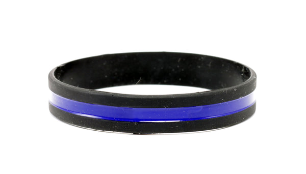 Thin Blue Line Silicone Wristband