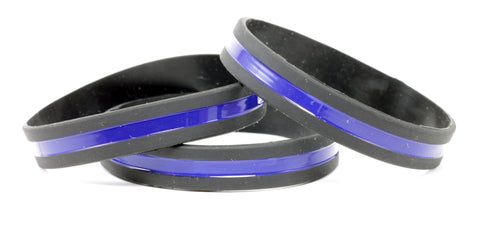Thin Blue Line Silicone Wristband