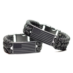 Engraved American Flag Paracord Wristband