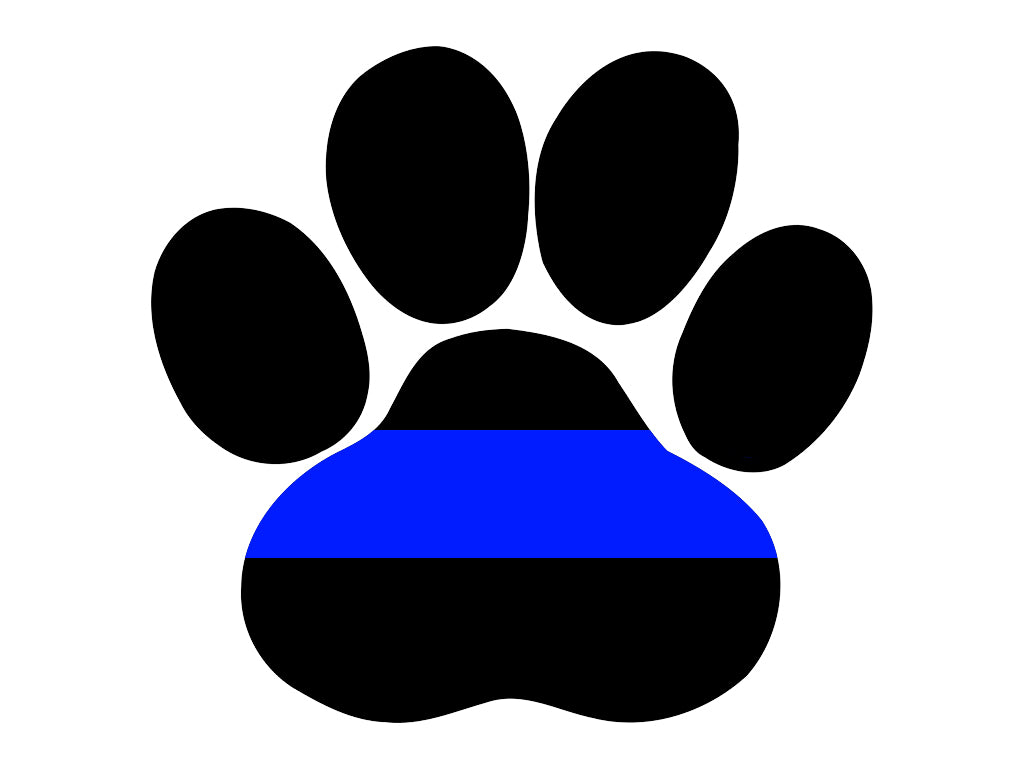 Thin Blue Line K-9 Paw Print Decal