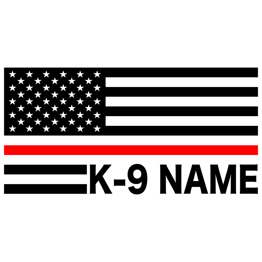 Thin Red Line American Flag Custom K-9 Decal