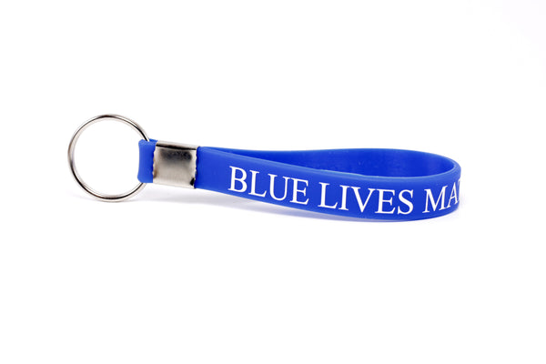 Blue Lives Matter Silicone Keychain