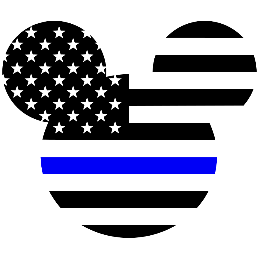 Thin Blue Line American Mickey Flag Decal