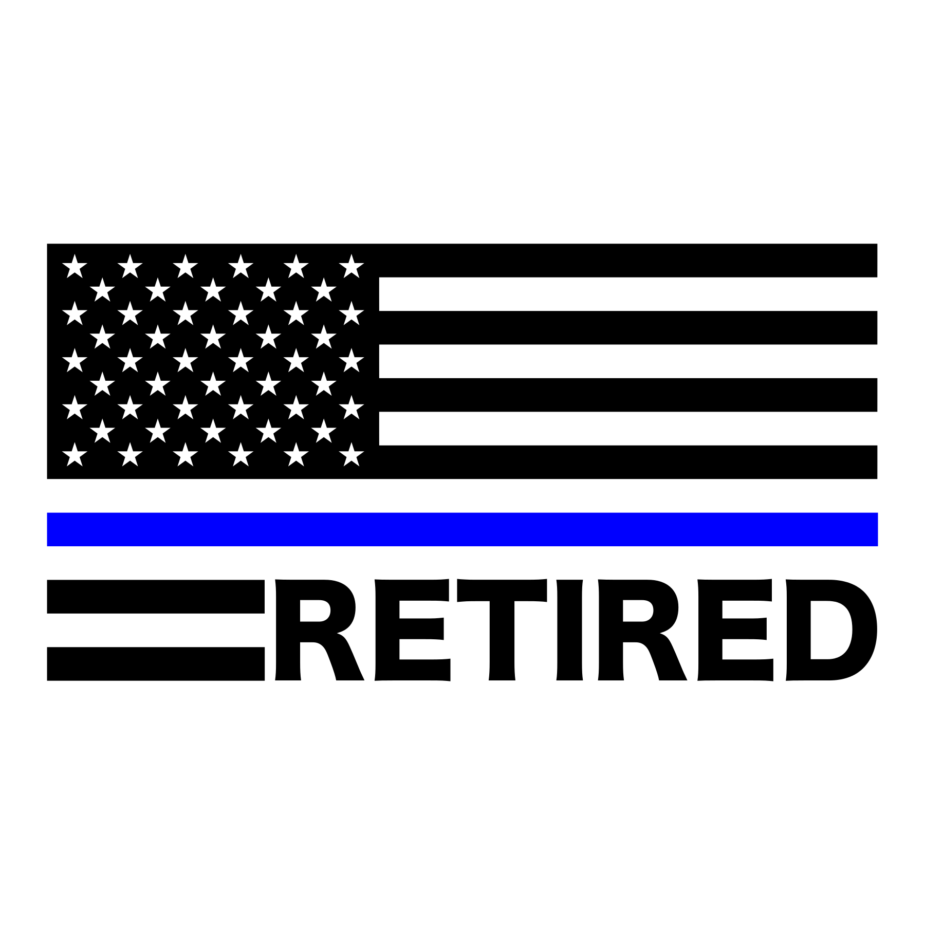 Thin Blue Line Retired American Flag Decal