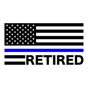 Thin Blue Line Retired American Flag Decal