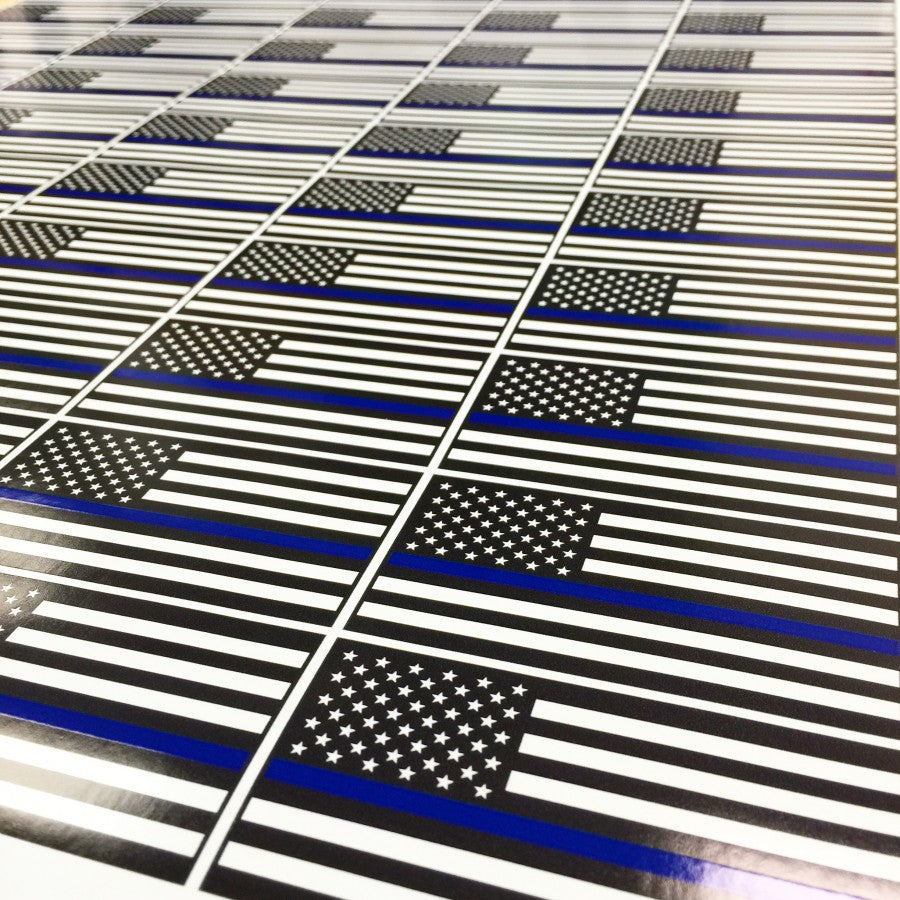 Thin Blue Line American Flag Sticker