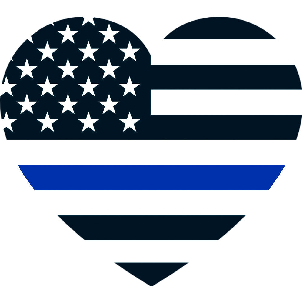 Thin Blue Line American Flag Heart Decal