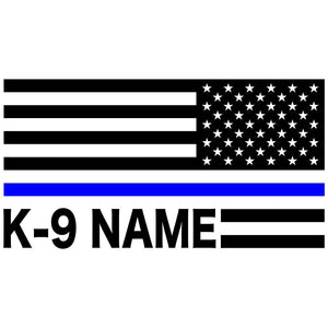 Thin Blue Line American Flag Custom K-9 Decal Reversed